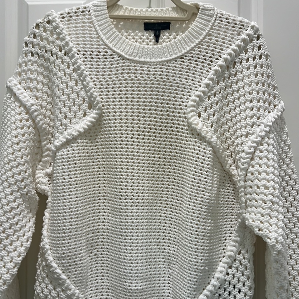 Rag & Bone open knit sweater in ivory size small
